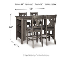 Caitbrook Gray Counter Height Dining Table and 4 Barstools (4 Chairs) - Ornate Home