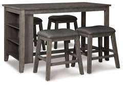 Caitbrook Gray Counter Height Dining Table and 4 Barstools (4 Stools) - Ornate Home