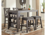 Caitbrook Gray Counter Height Dining Table and 4 Barstools - Ornate Home