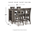 Caitbrook Gray Counter Height Dining Table and 4 Barstools - Ornate Home