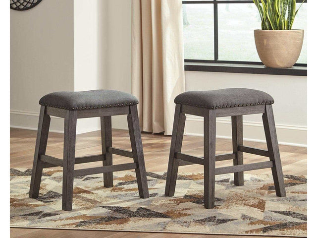 Caitbrook Gray Counter Height Uph. Bar Stool /Chair (Set of 2) (Online Special Price) - Ornate Home