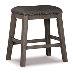 Caitbrook Gray Counter Height Uph. Bar Stool /Chair (Set of 2) - Ornate Home