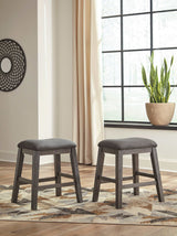 Caitbrook Gray Counter Height Uph. Bar Stool /Chair (Set of 2) - Ornate Home