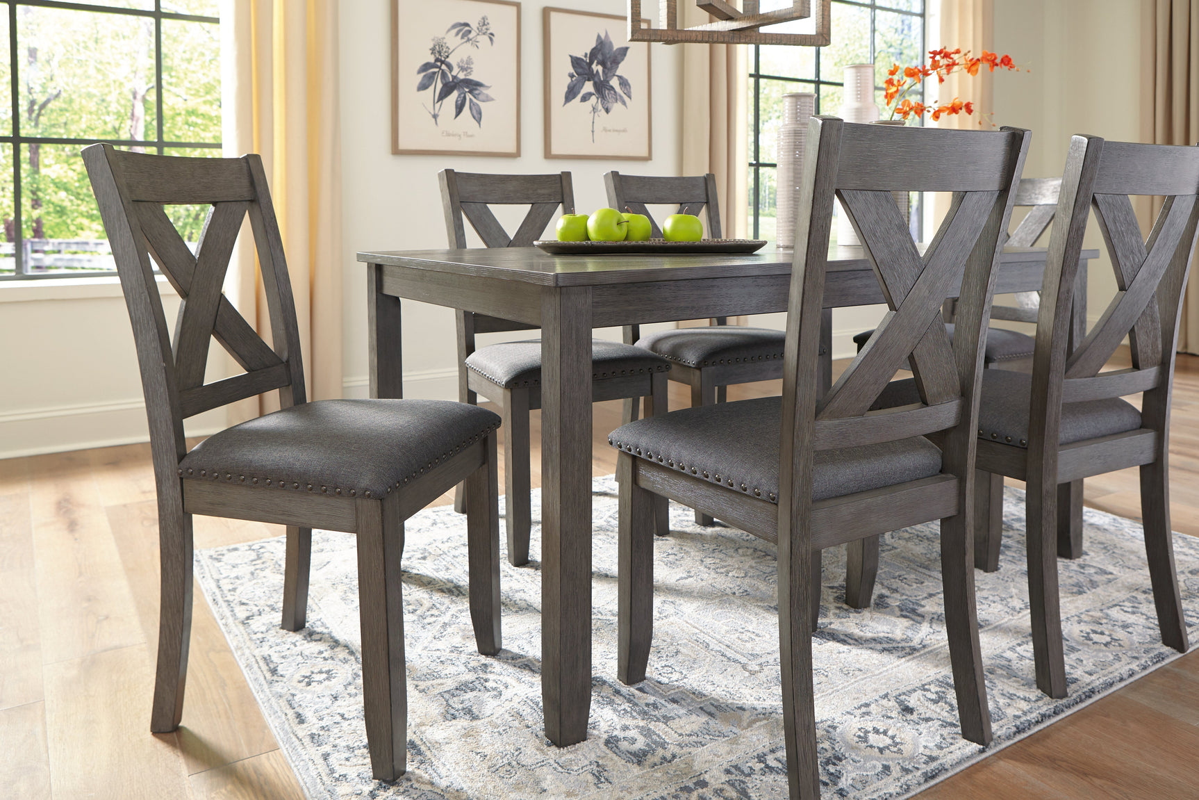 Caitbrook Gray Dining Room Set / (Set of 7) (Online Special Price) - Ornate Home
