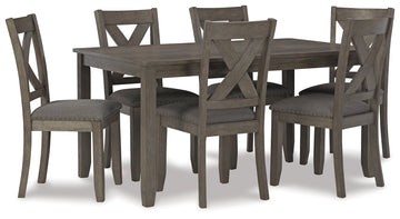Caitbrook Gray Dining Room Set (Set of 7) - Ornate Home