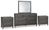 Caitbrook Gray Dresser, Mirror and 2 Nightstands - Ornate Home