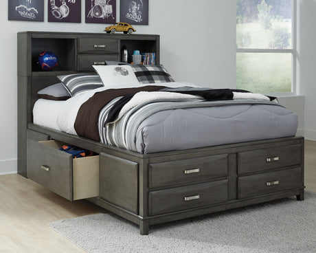 Caitbrook Gray Full Storage Bed and Dresser - Ornate Home