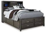 Caitbrook Gray Full Storage Bed w/ 7 Drawers - Ornate Home