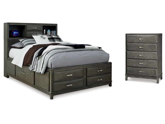 Caitbrook Gray Full Storage Bedroom Set with Chest - Ornate Home