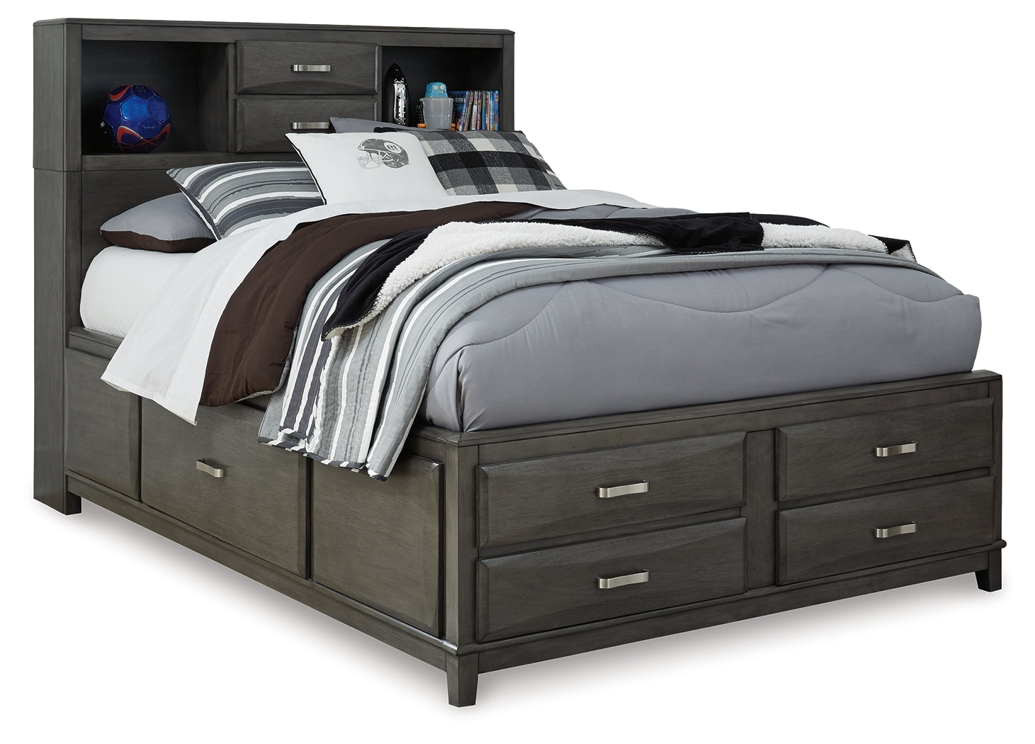 Caitbrook Gray Full Storage Bedroom Set with Chest - Ornate Home