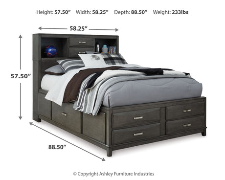 Caitbrook Gray Full Storage Bedroom Set with Chest - Ornate Home