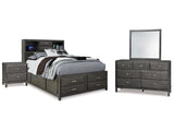 Caitbrook Gray Full Storage Bedroom Set with Dresser, Mirror and Nightstand (Online Special Price) - Ornate Home