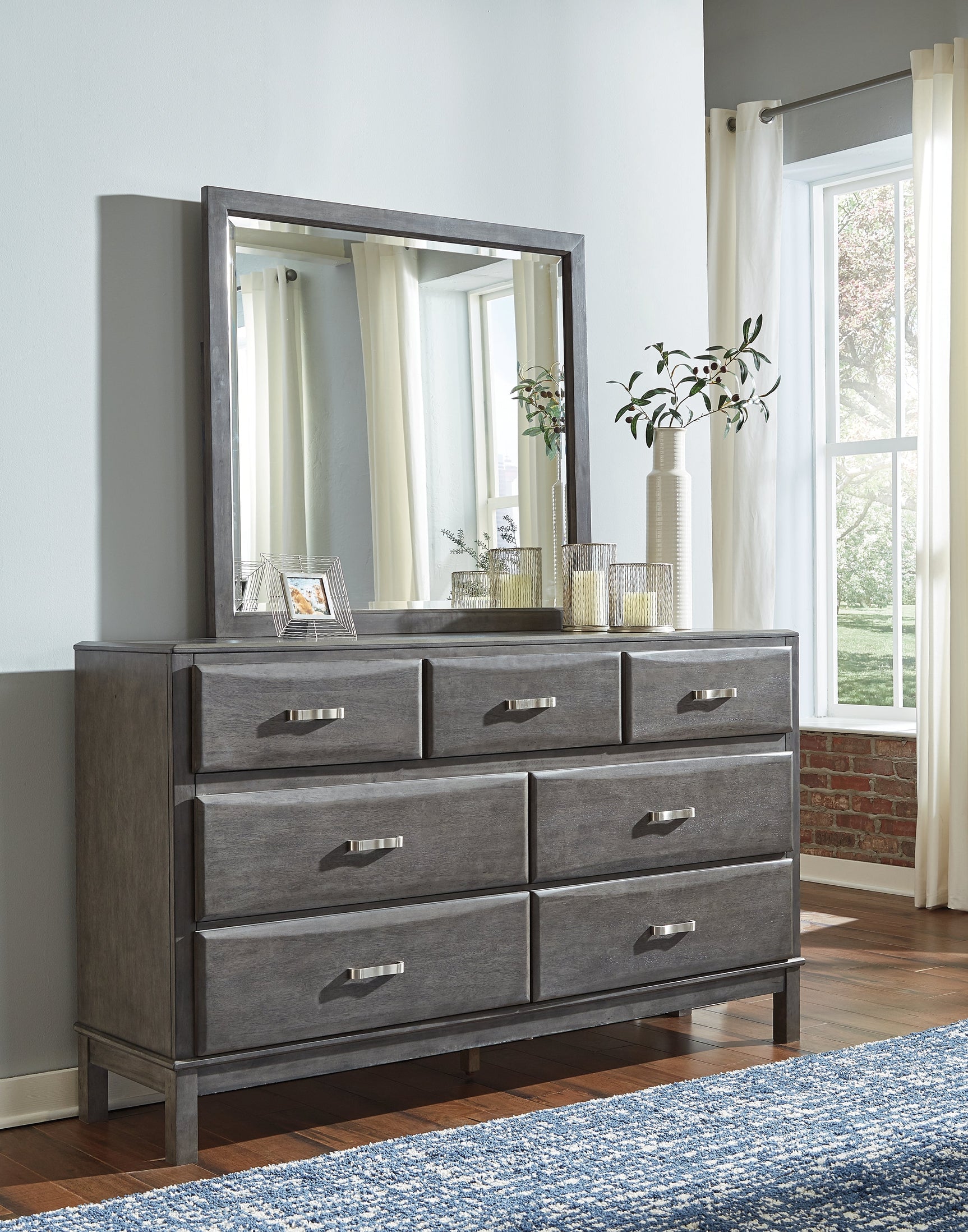 Caitbrook Gray Full Storage Bedroom Set with Dresser, Mirror and Nightstand (Online Special Price) - Ornate Home