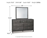 Caitbrook Gray Full Storage Bedroom Set with Dresser, Mirror and Nightstand - Ornate Home