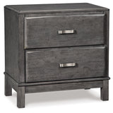 Caitbrook Gray King Storage Bedroom Set with Dresser, Mirror and 2 Nightstands - Ornate Home