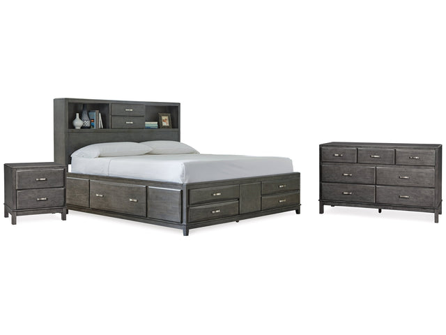 Caitbrook Gray King Storage Bedroom Set with Dresser and Nightstand - Ornate Home