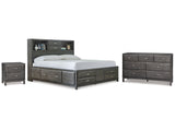 Caitbrook Gray Queen Storage Bedroom Set with Dresser and Nightstand - Ornate Home