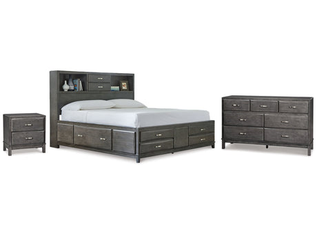 Caitbrook Gray Queen Storage Bedroom Set with Dresser and Nightstand - Ornate Home