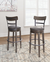 Caitbrook Gray Swivel Bar Height Bar Chair / 1pc (Online Special Price) - Ornate Home