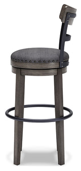 Caitbrook Gray Swivel Bar Height Bar Chair / 1pc (Online Special Price) - Ornate Home