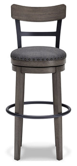 Caitbrook Gray Swivel Bar Height Bar Chair / 1pc (Online Special Price) - Ornate Home
