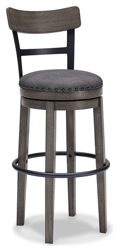 Caitbrook Gray Swivel Bar Height Bar Chair / 1pc - Ornate Home