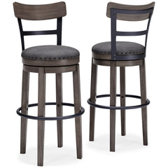 Caitbrook Gray Swivel Bar Height Bar Chair / 1pc - Ornate Home