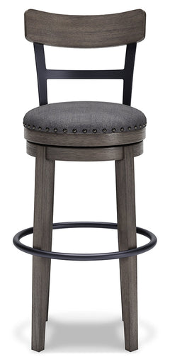 Caitbrook Gray Swivel Bar Height Bar Chair / 1pc - Ornate Home