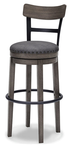 Caitbrook Gray Swivel Bar Height Bar Chair / 1pc - Ornate Home