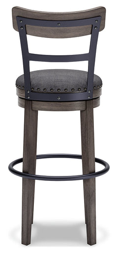 Caitbrook Gray Swivel Bar Height Bar Chair / 1pc - Ornate Home