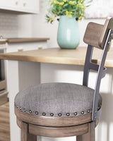 Caitbrook Gray Swivel Counter Height Bar Chair / 1pc (Online Special Price) - Ornate Home