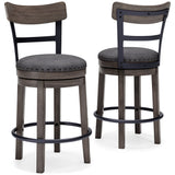 Caitbrook Gray Swivel Counter Height Bar Chair / 1pc (Online Special Price) - Ornate Home