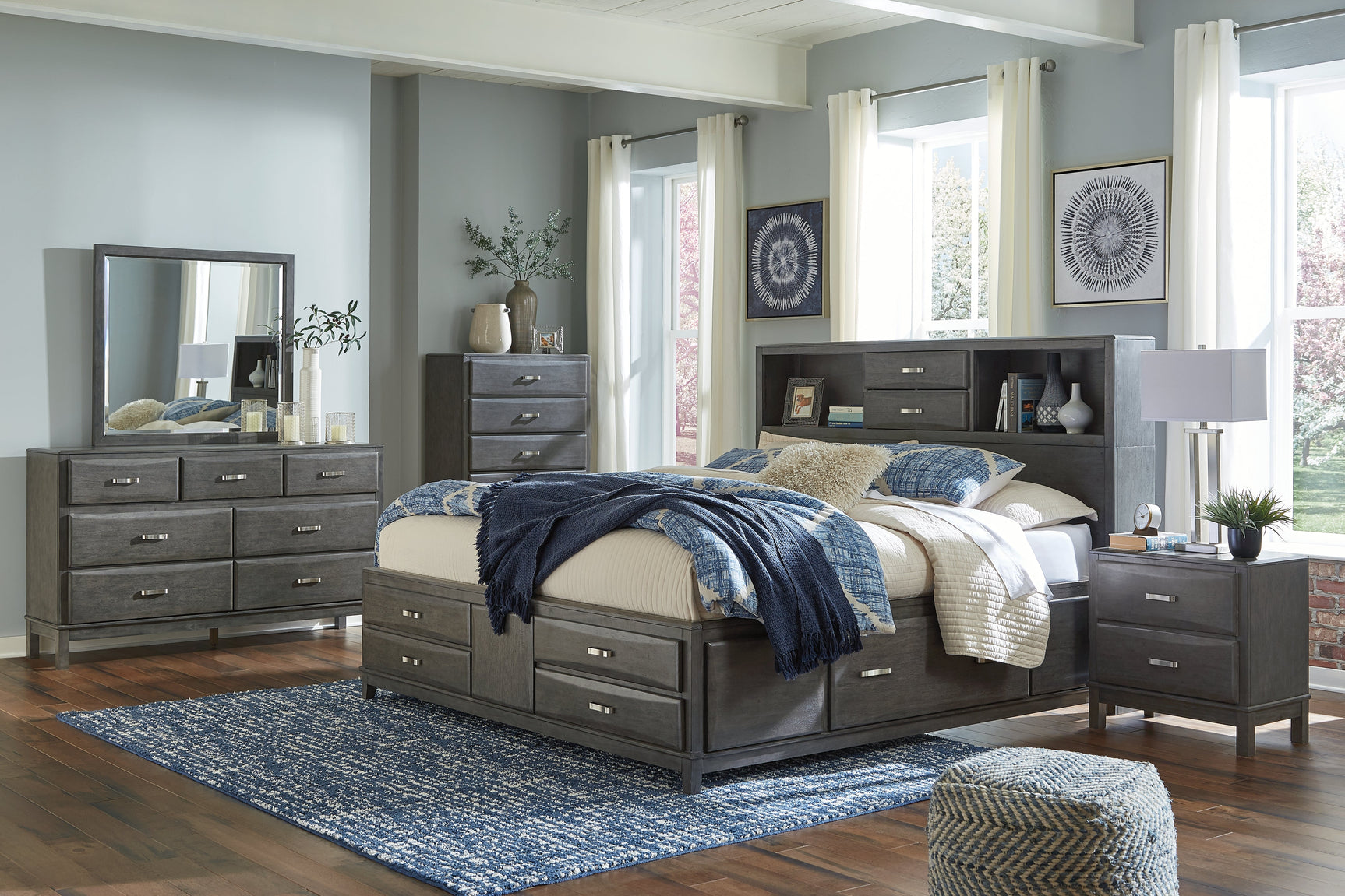 Caitbrook King Storage Bedroom Set with Dresser and Mirror - Ornate Home