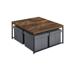 Caitlin Weathered Oak 35"W 5-Piece Coffee Table Set - Ornate Home