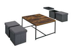 Caitlin Weathered Oak 35"W 5-Piece Coffee Table Set - Ornate Home