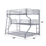Caius II Silver Bunk Bed (Triple Full/Twin/Queen) - Ornate Home