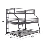Caius II Triple Bunk Bed - Twin/Full/Queen - Ornate Home