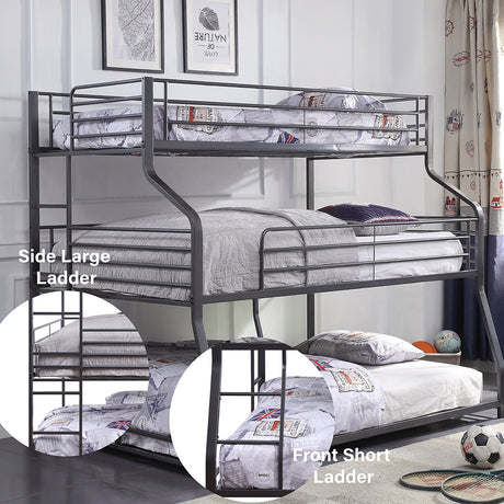 Caius II Triple Bunk Bed - Twin/Full/Queen - Ornate Home