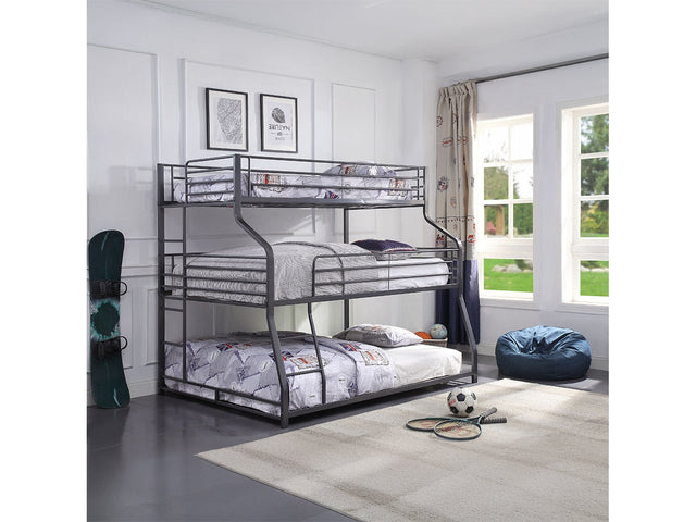Caius II Triple Bunk Bed - Twin/Full/Queen - Ornate Home