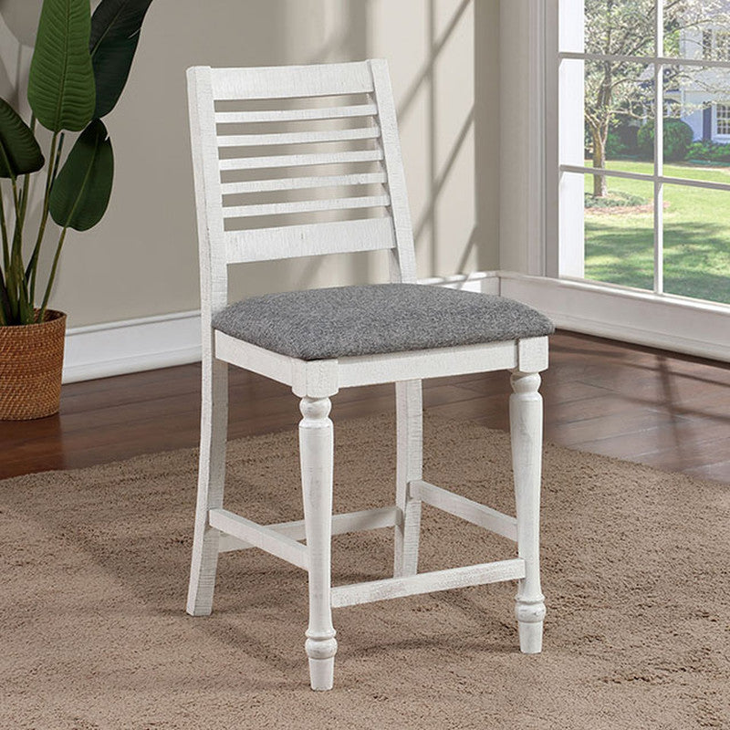 Calabria Antique White/Gray Counter Height Chair (Set of 2) - Ornate Home