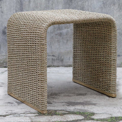 Calabria Brown Woven Seagrass End Table - Ornate Home