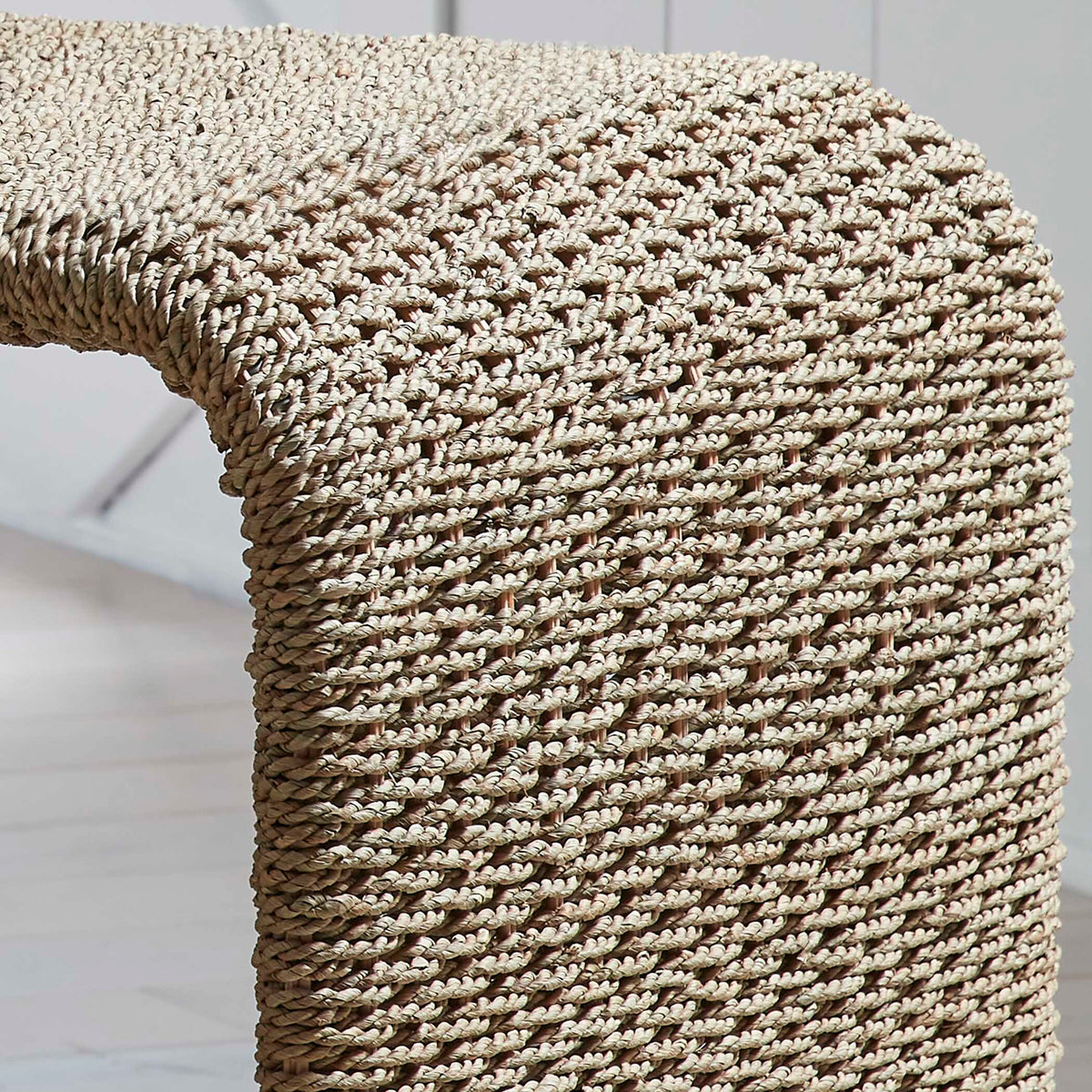 Calabria Brown Woven Seagrass End Table - Ornate Home