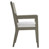 Calais Weathered Teak/White/Cream Outdoor Arm Chair - Ornate Home