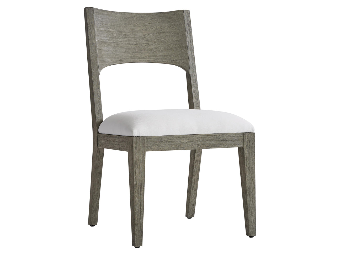 Calais Weathered Teak/White/Cream Outdoor Side Chair - Ornate Home