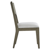 Calais Weathered Teak/White/Cream Outdoor Side Chair - Ornate Home