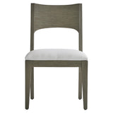 Calais Weathered Teak/White/Cream Outdoor Side Chair - Ornate Home