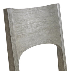 Calais Weathered Teak/White/Cream Outdoor Side Chair - Ornate Home