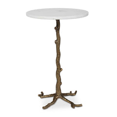Calais White Marble Accent Table - Ornate Home