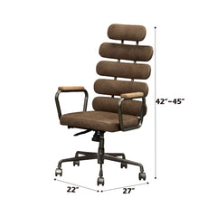Calan Retro Brown Top Grain Leather Office Chair - Ornate Home