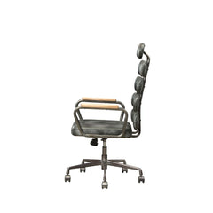 Calan Vintage Black Top Grain Leather Office Chair - Ornate Home